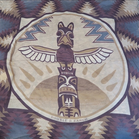 Double D Ranch Western Totem Scarf in  Cream - Picture 2 of 5